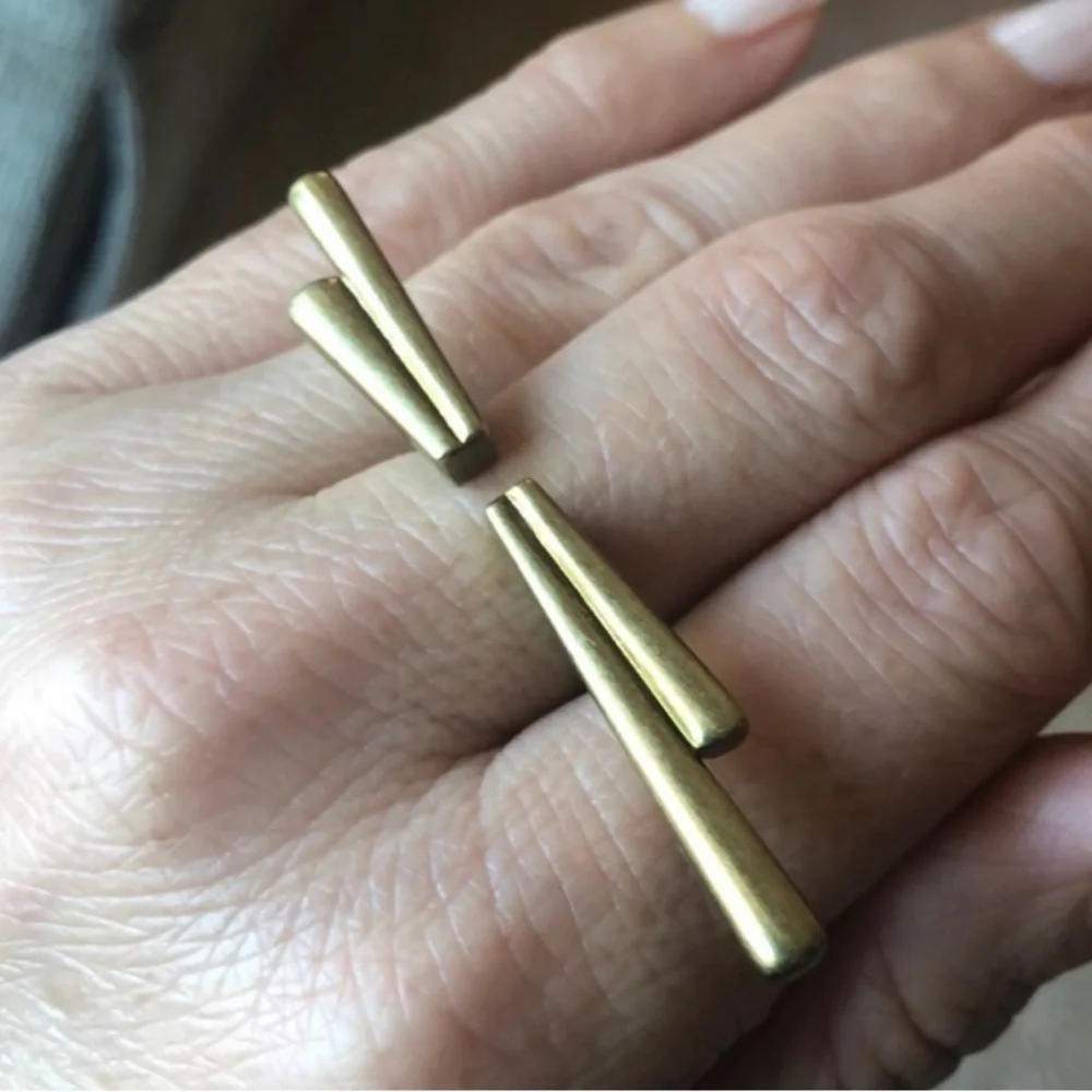 Iconic Silpada K&R Sunbeam Brass Gold Open Double Bar Ring Women's Sz8 - Picture 5 of 6